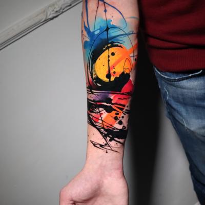 Abstract tattoo enso tatuaggio astratto encre tattoo 