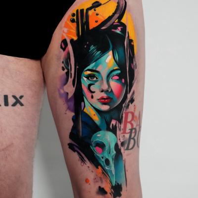 Tatuaggio marco pepe encre tattoo Napoli geisha 